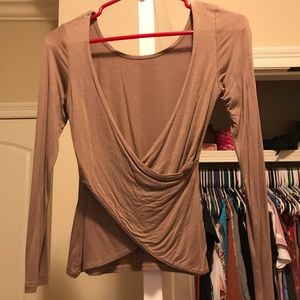 Long sleeve nude shirt with back out